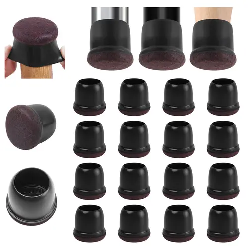 16PCS Transparent Table Chair Leg Protectors Caps Round Square for Furniture Foot Legs Cover Floor Protector with Felt Bottom - Image 21