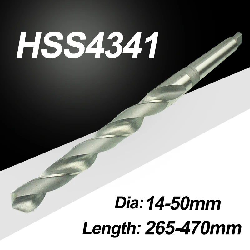 

Longer Morse Taper Shank Twist Drill 10-50mm HSS4341 High Speed Steel Reaming Drill For Steel Iron Metal