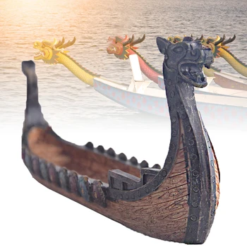 Vintage Viking Ship Resin Sculpture Craft, Exquisite Home Decor Ornament, Resin Viking Ship Aroma Diffuser 1