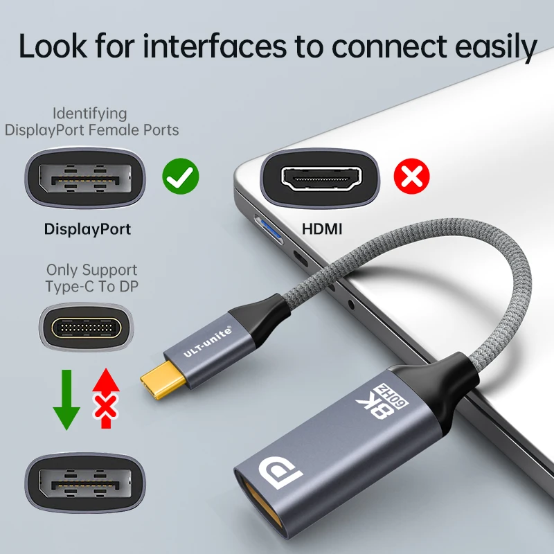 8K  C-DP  ̺ USB C-DisplayPort  Oculus Rift S Mac Mini MacBook Pro/Air 2020 4K DP 1.4 