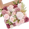 ​Artificial Silk Flower Box Set ​Rose Wedding Bouquets Christmas Home Decor Wedding Garden Rose Arch Fake Silk Flowers Head 1