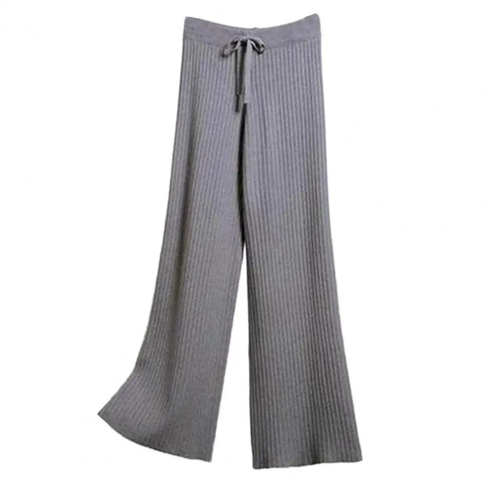 

Autumn Drape Pants Women High Waist Drawstring Ribbed Straight Wide Leg Solid Color Baggy Pants Streetwear pantalones de mujer