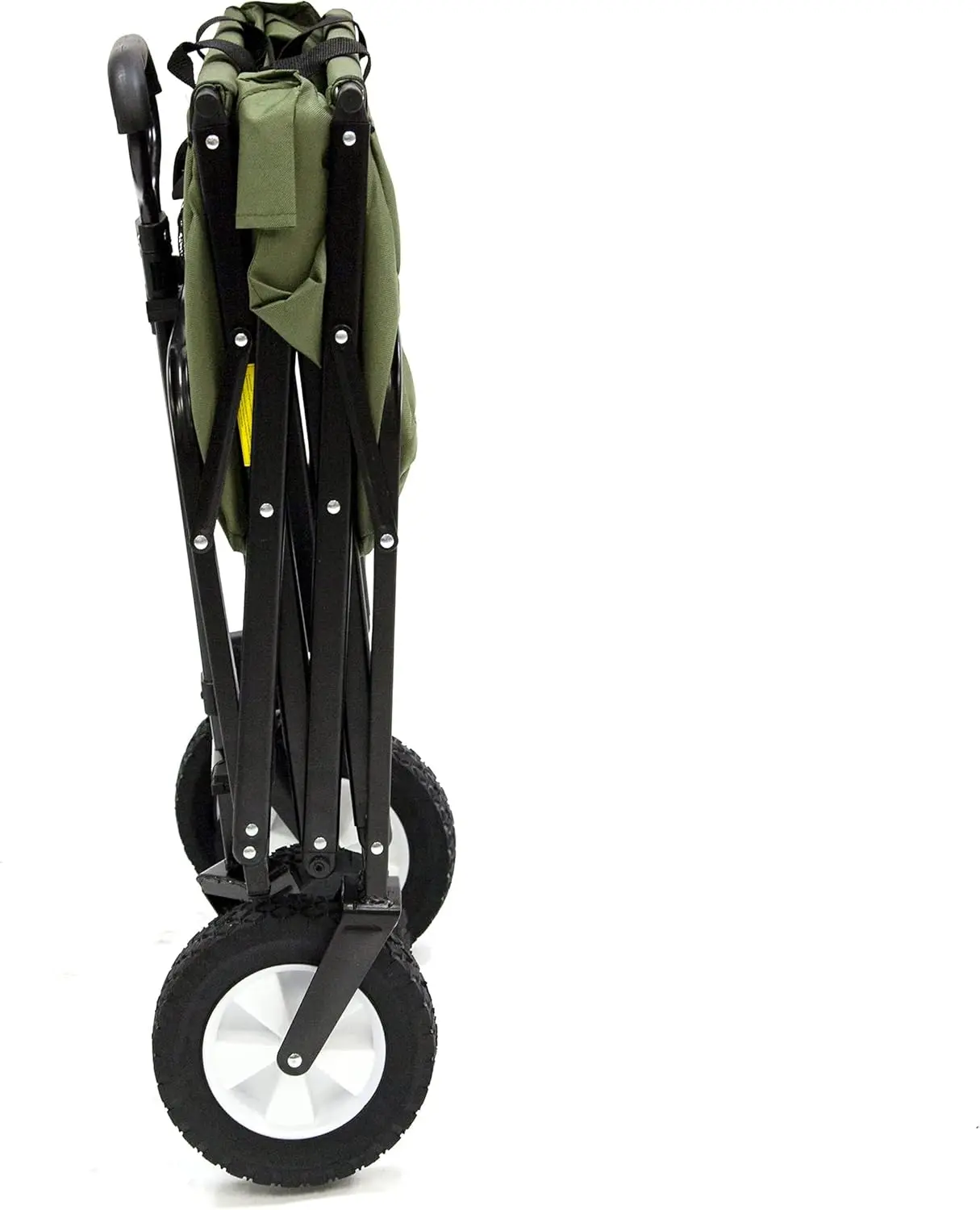 Folding Steel Frame Garden Utility Wagon Cart, Green (for Parts)