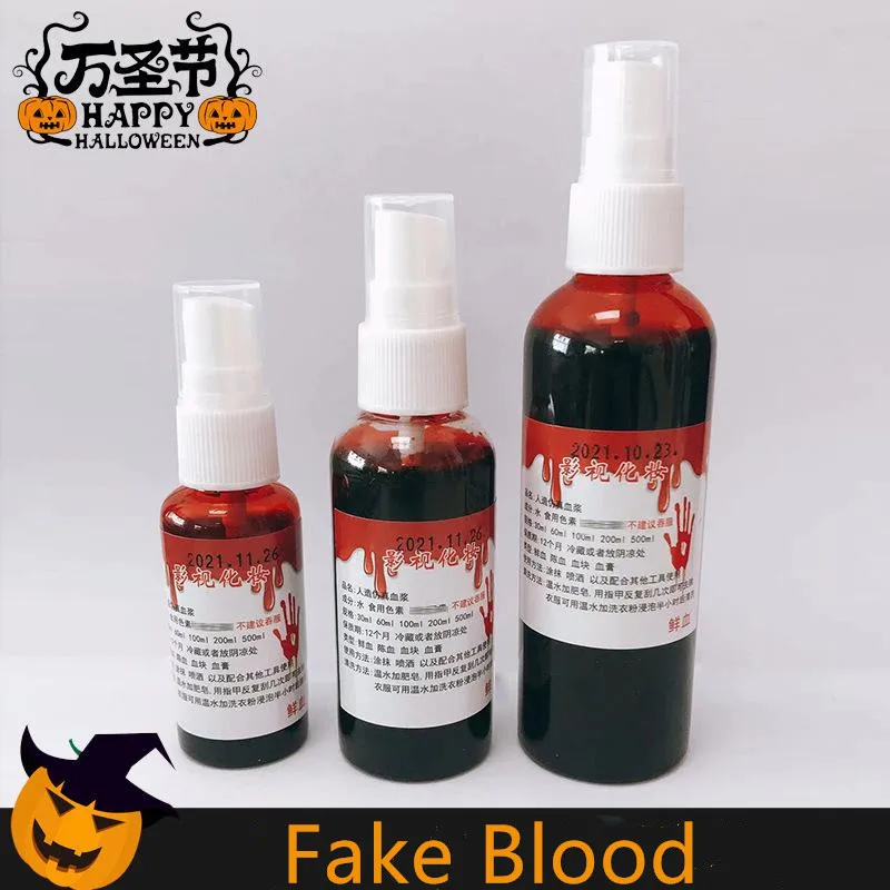 30/sangue falso, Sangue palco realista para maquiagem cosplay  fantasia,Decoração festa Halloween, vestir maquiagem como zumbis, vampiros,  monstros Comfrey