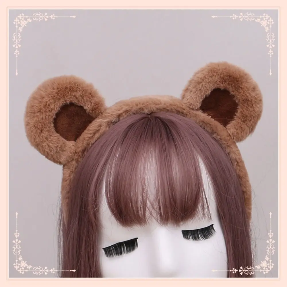 

Lovely Bear Ears Hairband Fluffy Adorn Cosplay Lolita Hair Hoop Animal Furry Party Headdress Women Girl