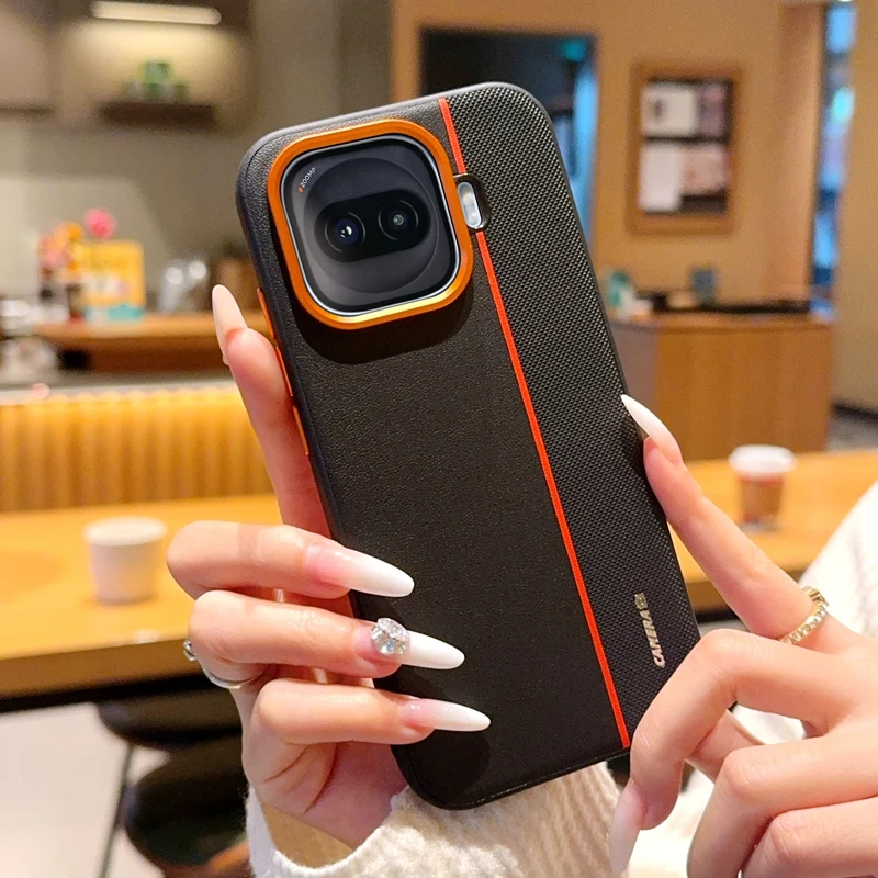 Luxury PU Leather Colored Splicing Ultra-Thin Protective Smartphone Case