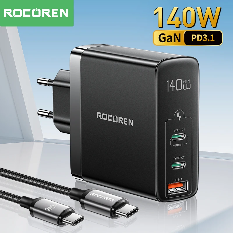 UGREEN USB C Charger 140W, 3 in 1 Fast GaN Charger with 240W USB C