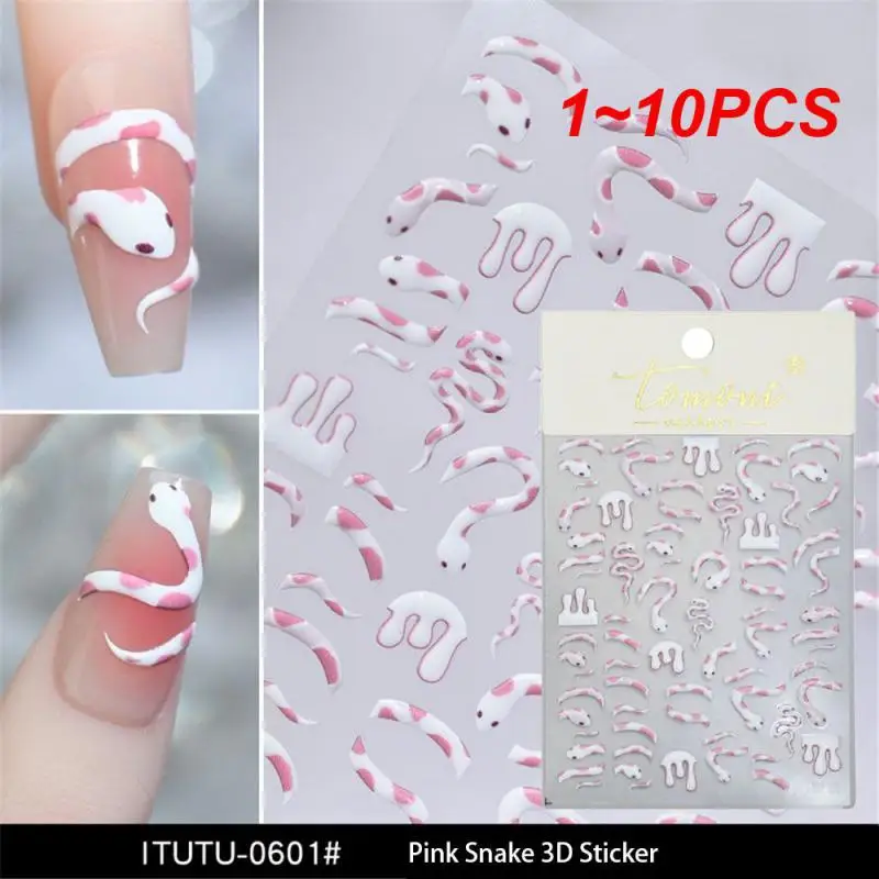 

1-10 шт., рельефные наклейки для ногтей