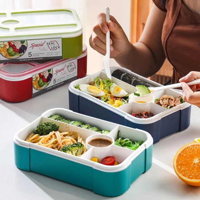 Bento Box With Lid Food Grade BPA Free Lunch Box 5 Compartments