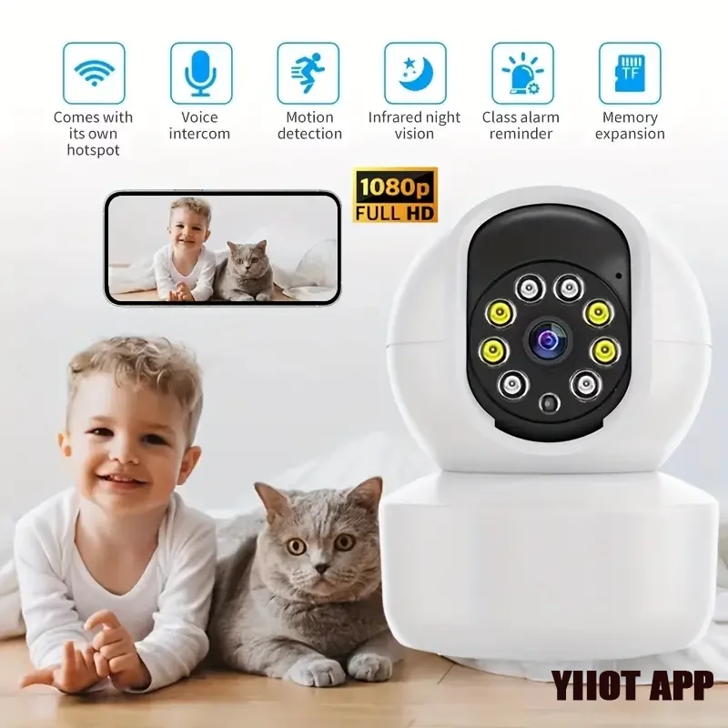 Home surveillance camera wireless wifi mobile phone remote HD night vision 360 ° panoramic view voice intercom 3mp latest e27 bulb ptz wifi camera outdoor in the street full hd colorful night vision support alexa ycc365plus remote view