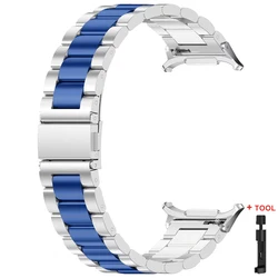 Stainless Steel Quick-Release Bracelet Replacement Wristband for Galaxy Watch 7 Ultra (Silver blue)