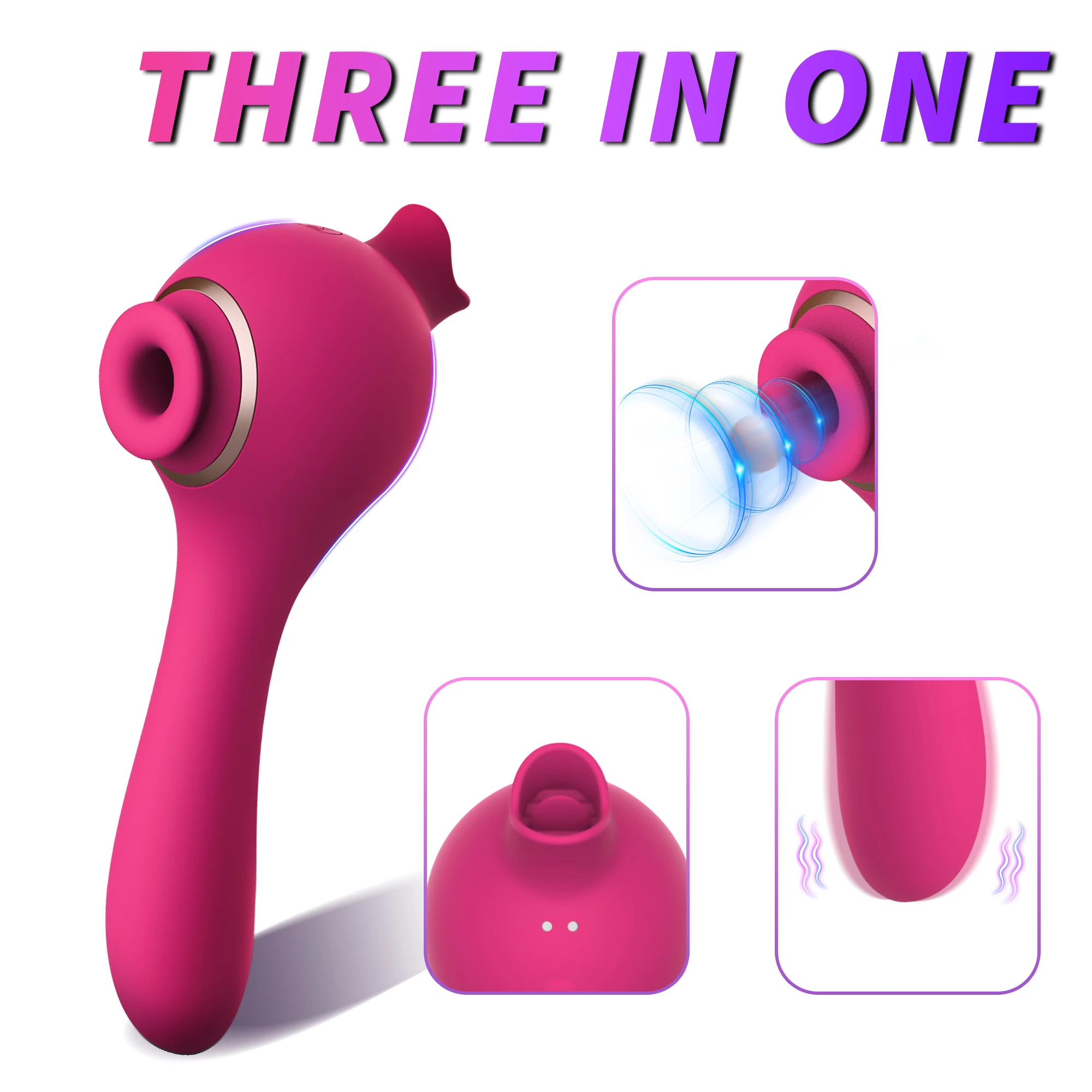 3-in-1 Saugvibrator Mit Zungenstimulation Für Damen 10 Modi_voghion.com