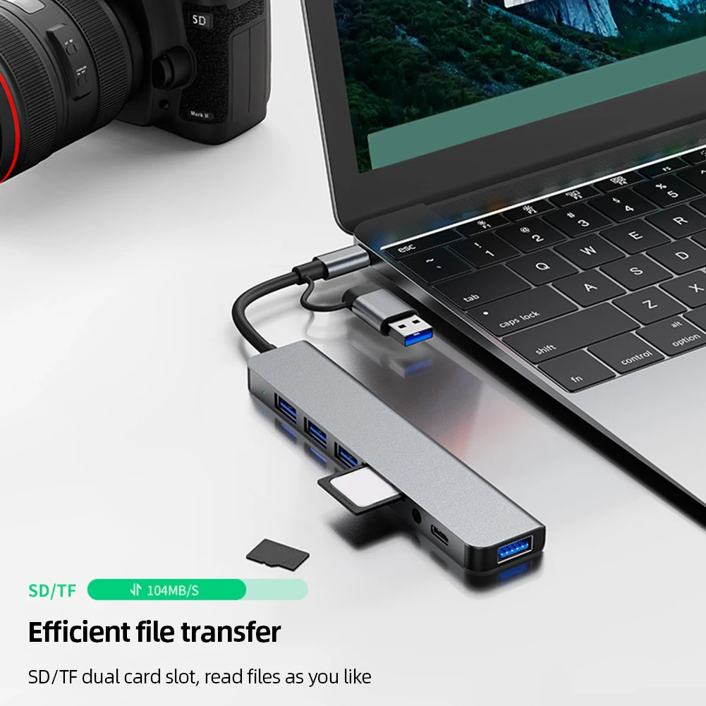 USB C  ӵ 5.0Gbps ƼƮ C Ÿ , USB 3.0, 2.0 Ʈ, 3.5mm , SD, TF ī ,  Ÿ C ƮϿ, 8  1