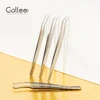 Gollee Sliver Stainless Steel Tweezers Anti-static For Eyelash Extension Careful Storage High precision Divide Volume Eyelash 1