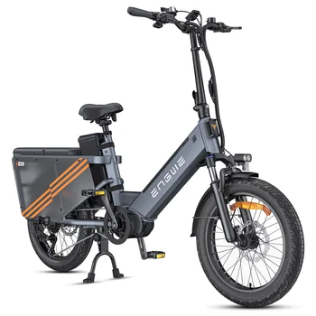 Bicicletta elettrica ENGWE LE20 unisex con motore da 250W, batteria a ricarica rapida 48V 38.4AH, ruote da 20 pollici, per trasporto merci.