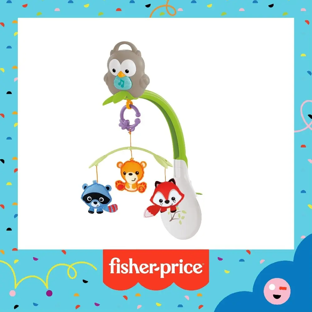 Bed Bell Fisher-Price forest friends 3-in-1 music cdm84 Children's toys newborn baby Rattles kids educational games | Игрушки и