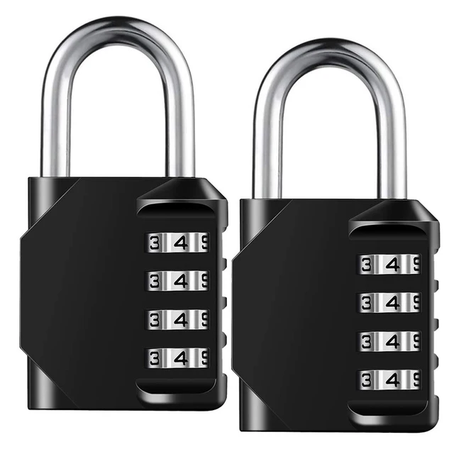 Combination Lock Resettable 4 Digit Padlock with Combination Waterproof and Heavy Duty Combination Padlock Outdoor for School