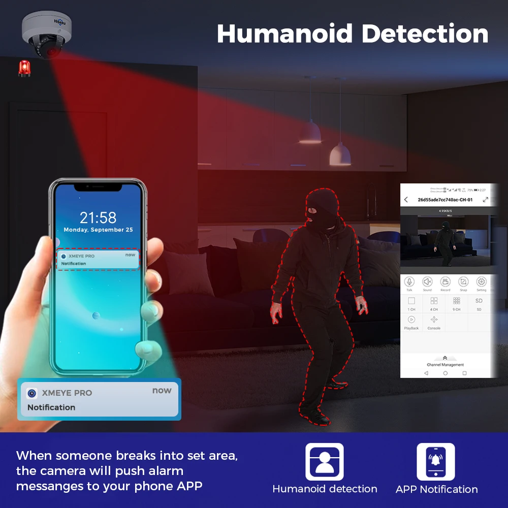 Hiseeu 5MP Dome POE IP Camera Explosion-Proof Face Detection CCTV Security Protection Video Surveillance System Onvif 3