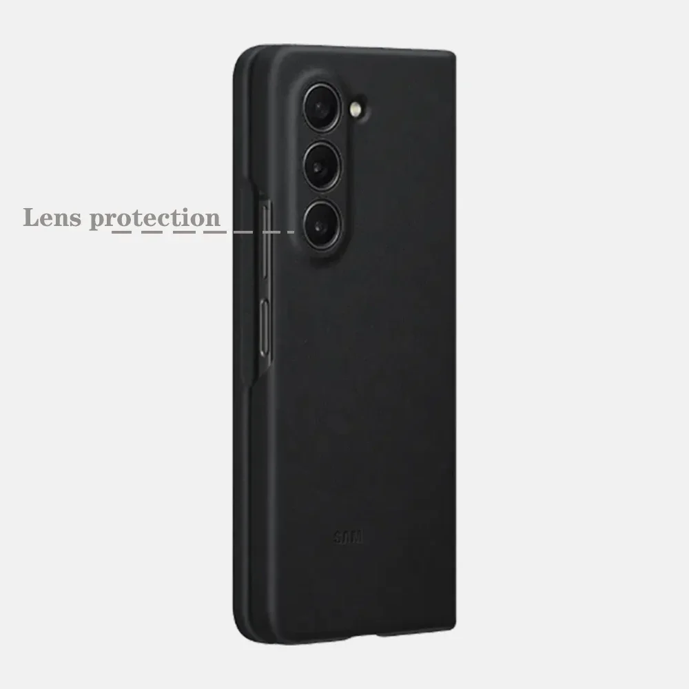 Original Leather Phone Case for Samsung Galaxy Z Fold5 Fold4 Anti-aging Shockproof Shell Ultra-thin Minimalist Aesthetic Design