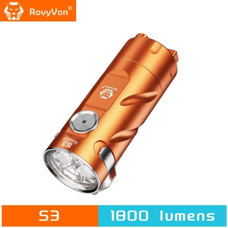 RovyVon S3 EDC Small Flashlight 1200 Lumens Rechargeable Super Bright