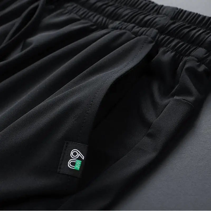 Men Pants Ice Silk Elastic Plus Size 6XL 7XL 8XL Quick Dry Summer Beach Thin Breathable Home Trousers Brand Stretch Lightweight casual pants