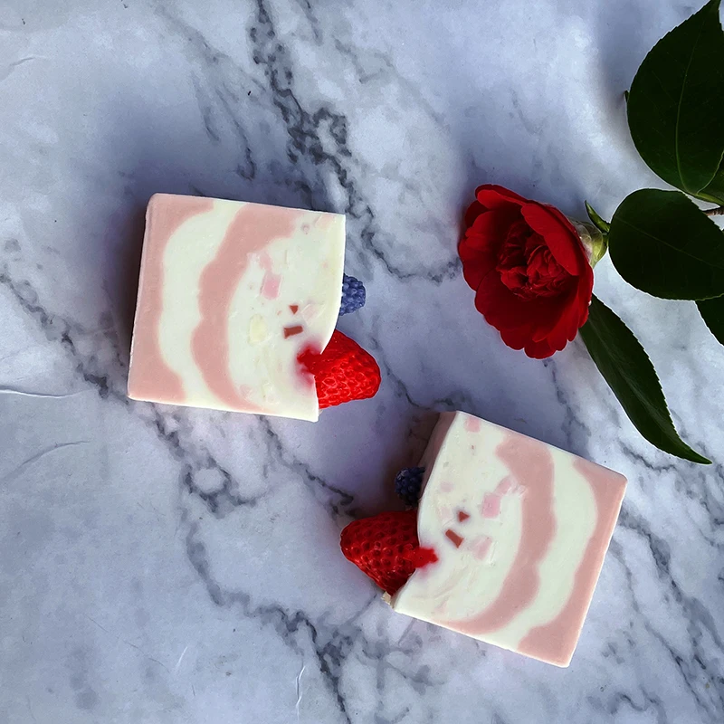 Handcrafted Strawberry Aromatherapy Soap - Creative Holiday and Birthday Gift