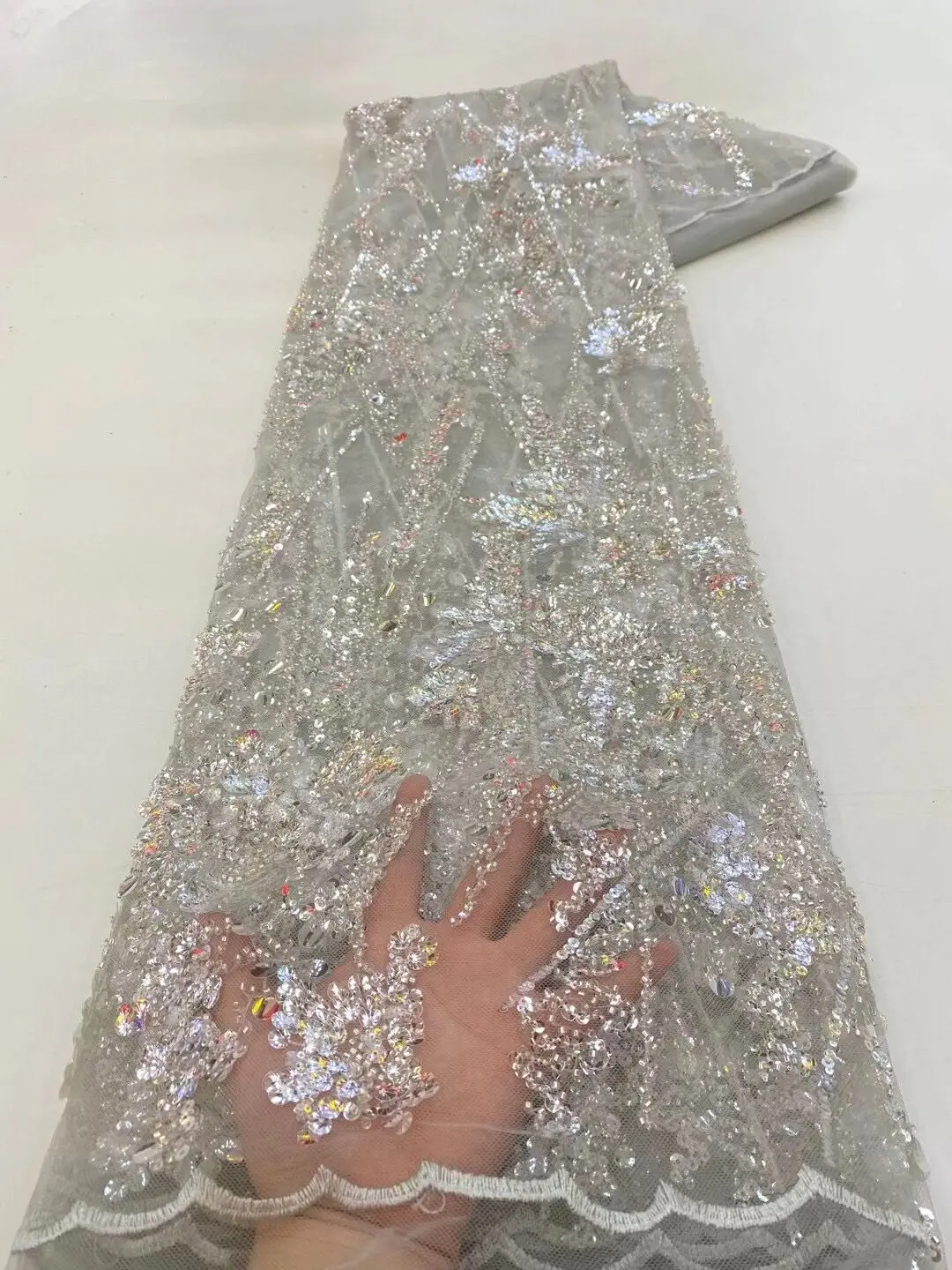 

Высококачественная французская сетчатая вышивка, тюль с бусинами, фототкань, африканская нигерийская кружевная ткань для свадебного платья