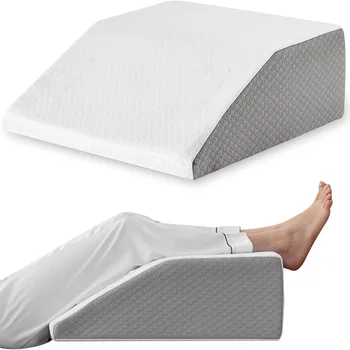 Cuscino per le gambe, cuscino rialzato per le gambe da 8 pollici per gambe, poggiatesta, dormire, cuscino con zeppa per le gambe per dormire lateralmente, cuscino con zeppa per gambe in memory foam 1