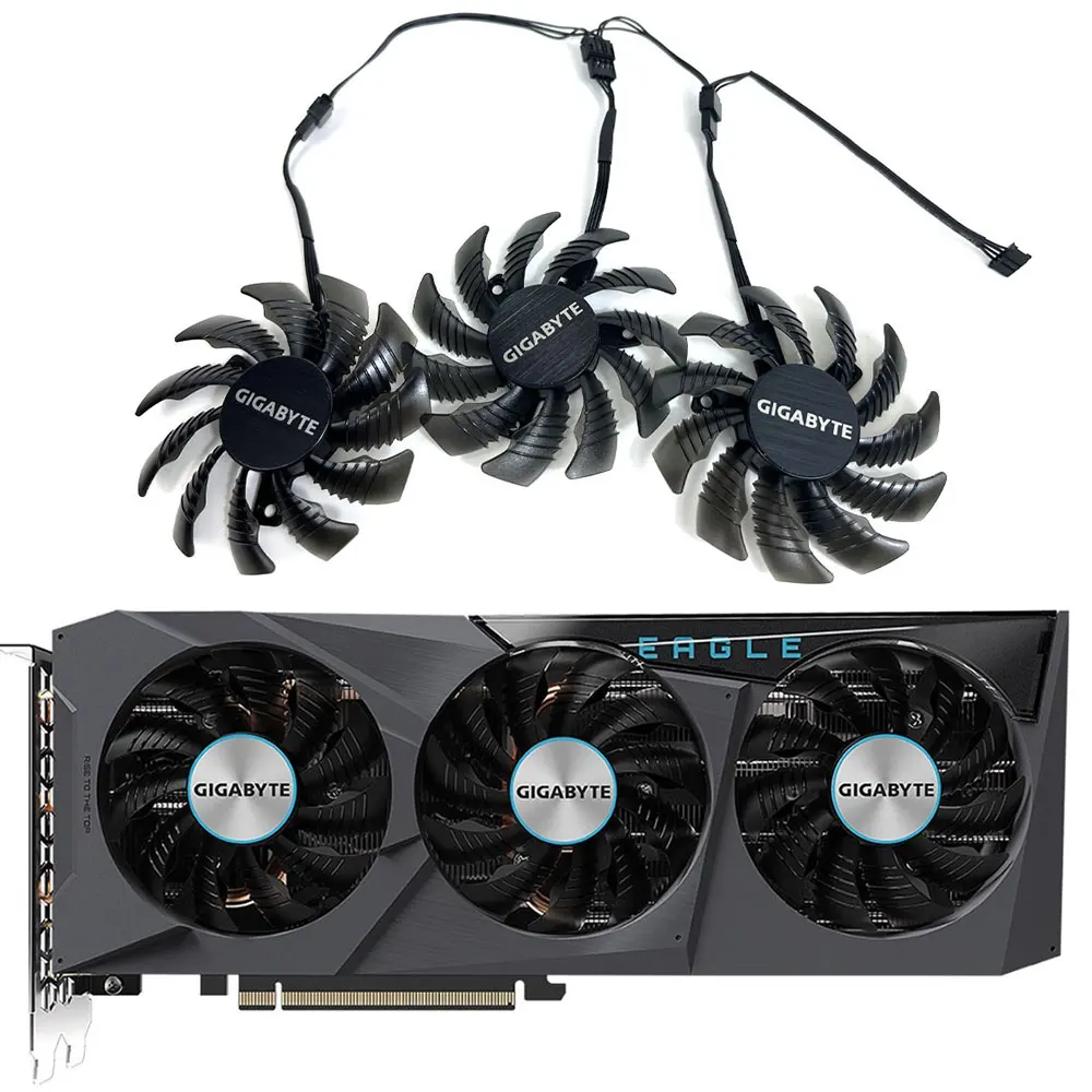 

1SET PLD08010S12HH T128010SU RTX 3070 EAGLE GPU FAN，For Gigabyte RTX 3070 TI、RTX 3070、RTX 3060 TI EAGLE Video card cooling fan