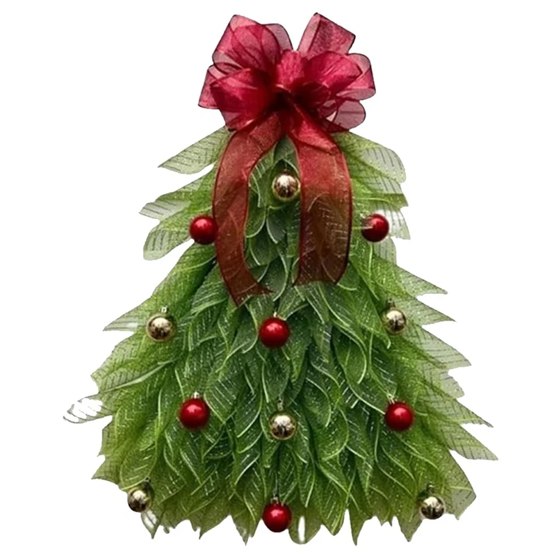 thumbnail image 1 of Nueva corona de árbol de Navidad hecha a mano para puerta de entrada, corona de puerta de entrada, corona de Navidad colgante para decoración navideña, 1 of 4