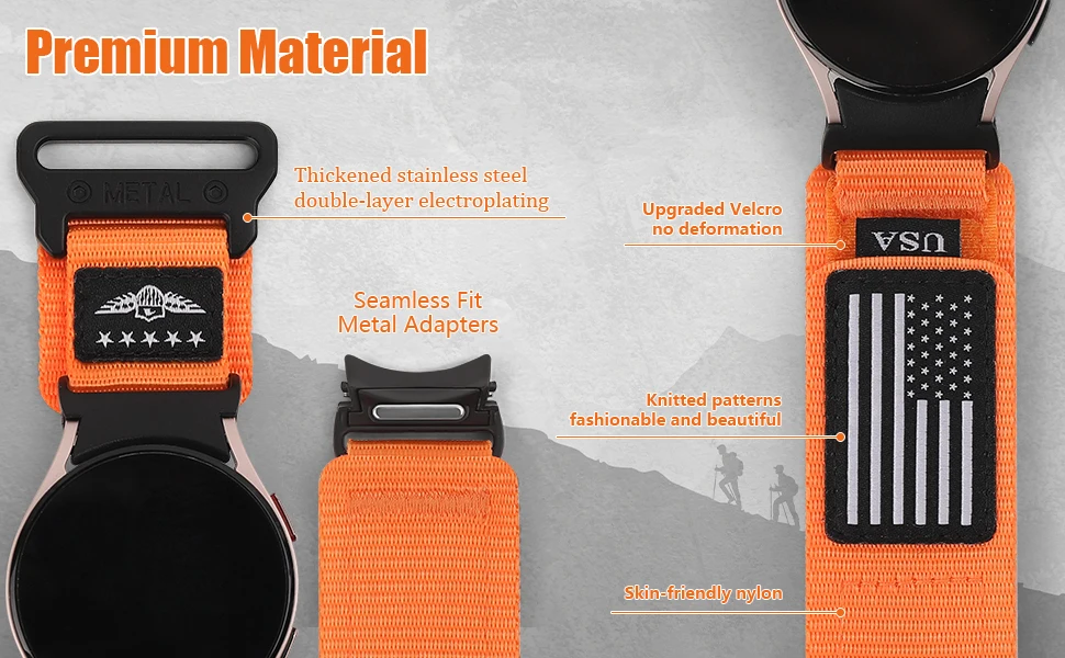 No Gap Trail Loop Strap for Samsung Galaxy watch 7 4 classic 5 Pro 44mm 40mm 47mm 43mm 45mm Nylon bracelet Galaxy watch 6 4 Band