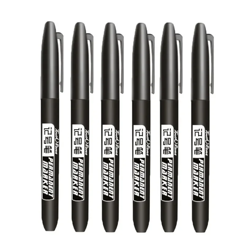 Vibrant Waterproof Permanent Marker Set - Black, Blue & Red for Art and School Supplies