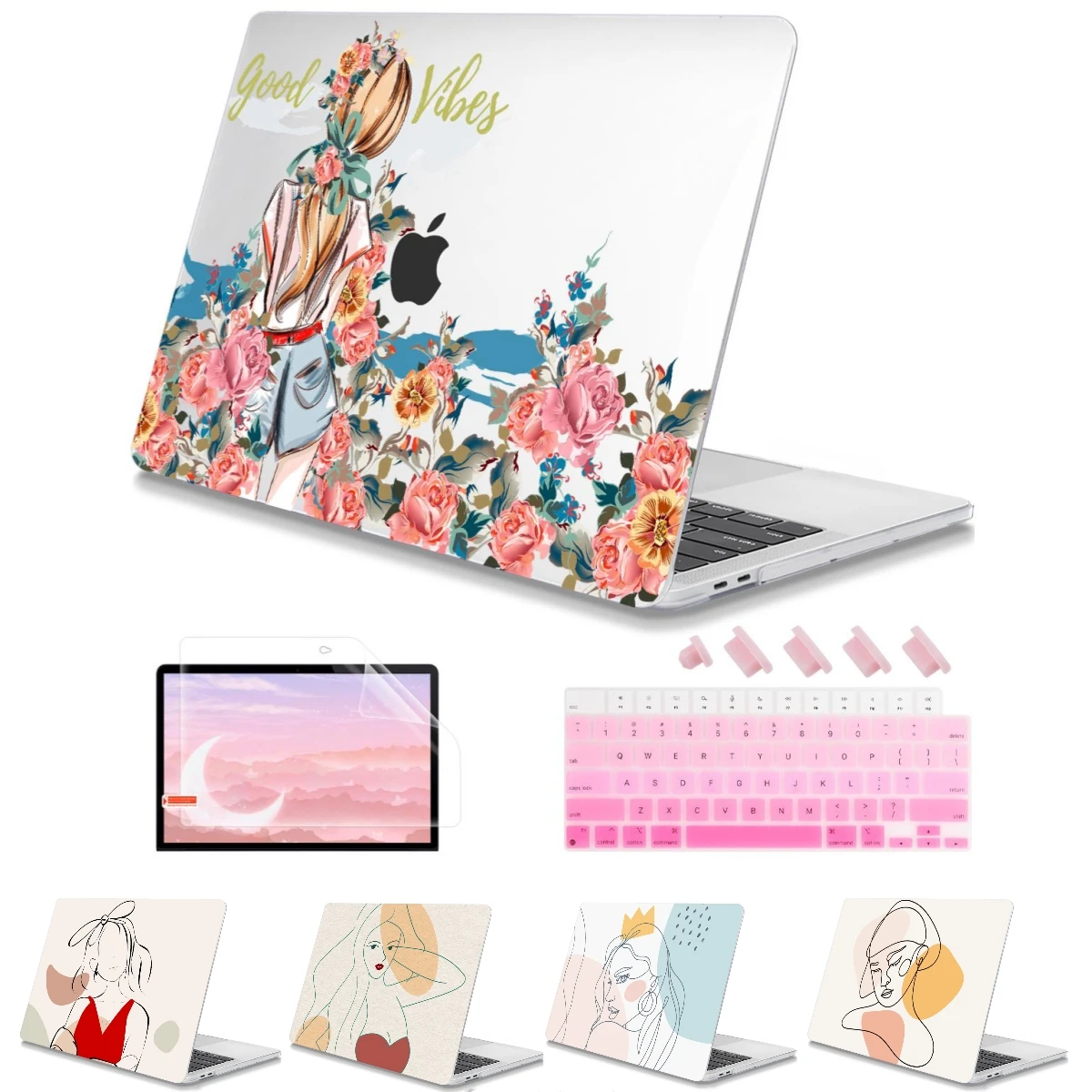 Estojo de Impressão Menina Bonita para Macbook 2023 2023 m3 Pro 14 16 m1 m2 ar 11 12 Retina A1534 A1465 A1370 ar 13 A1932 A2179 A2337 m1