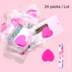 Nail Care Essentials Set: Mini Block Files, Buffers, Cuticle Tools for Polishing & Manicures (Mix 24 Packets)