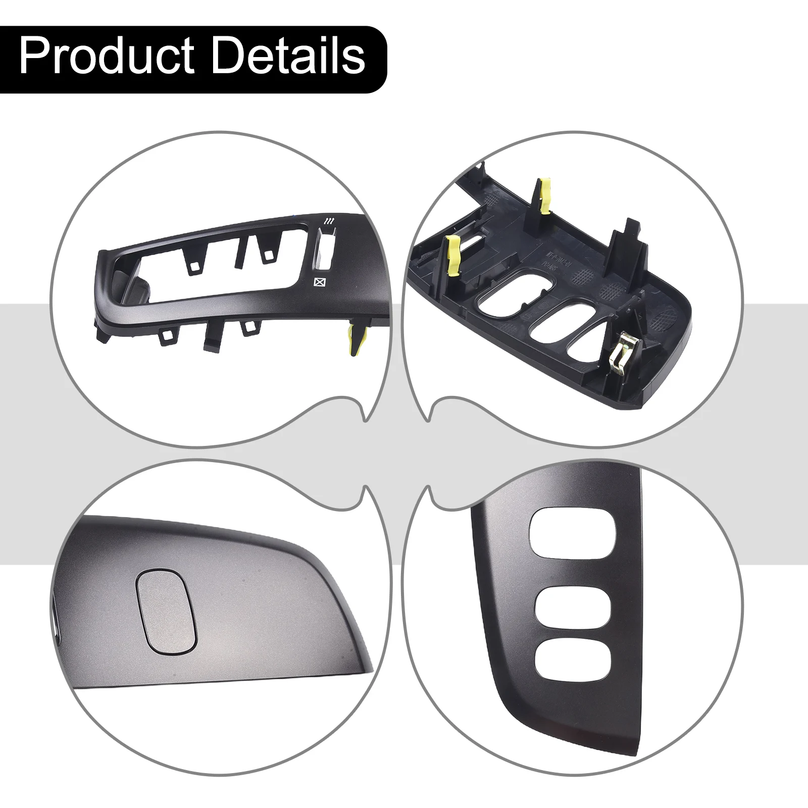 

Durable Vent Frame Penal Air Vent Panel Frame Panel 2pcs Aluminum Alloy Black Grey For Land Cruiser For Toyota