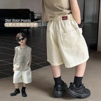 Children Clothing Kids Casual Pants 2024 Summer Boys All Match Cotton Shorts Baby Casual Simple Solid Color Kids Pants 1