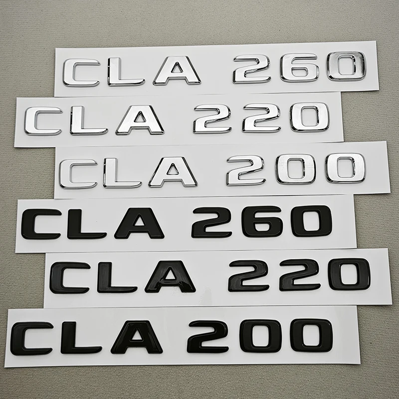 3D ABS 자동차 레터 로고 CLA180 CLA200 CLA220 CLA250 CLA260 4MATIC 배지 리어 트렁크 엠블럼 스티커 메르세데스 벤츠 C118 W117용