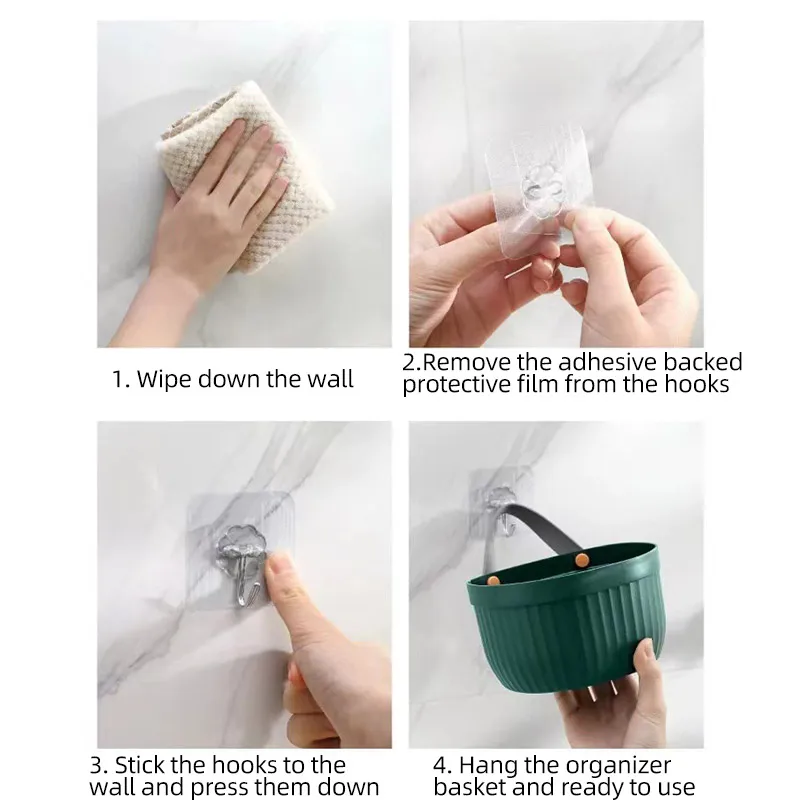 Kitchen Onion Ginger Storage Basket With Hook Vegetable Fruit Organizer Holder Household Bathroom Sundries Hanging Basket