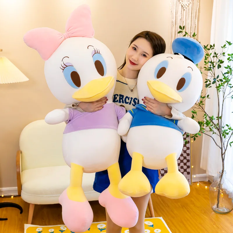 Disney Donald Duck Daisy Giant Plush Dolls Hot Toys Kawaii Soft Pillow Stuffed Animal Couple Dolls Birthday Xmas Gifts for Kids