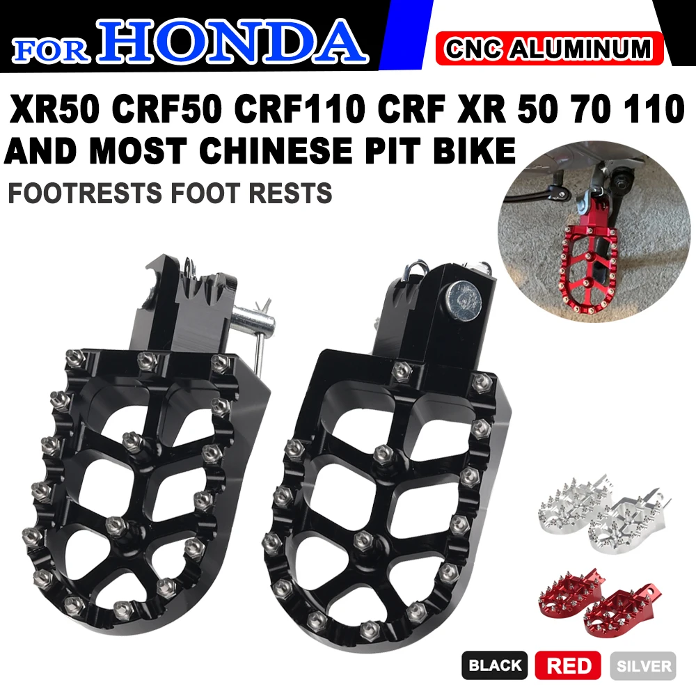 

Motorcycle Footrests Foot Rests Pedals Footpegs For HONDA CRF XR 50 70 110 M2R SDG DHZ SSR KAYO XR50 CRF70 Pit Bike Accessories