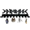 Moon Art Metal Wall Hanging Hooks Metal 10 Hooks Key Holder  Decor Gothic Decor for Bedroom Keys Hangers Storage Black decor 1