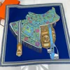 Manual Hand Rolled Twill Silk Scarf Women Saddle Design Square Scarves Echarpes Foulards Femme Wrap Bandana Hijab 90CM 1