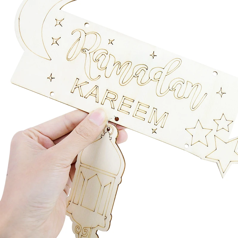 Ciondolo sospeso in legno Eid Mubarak Ramadan modello