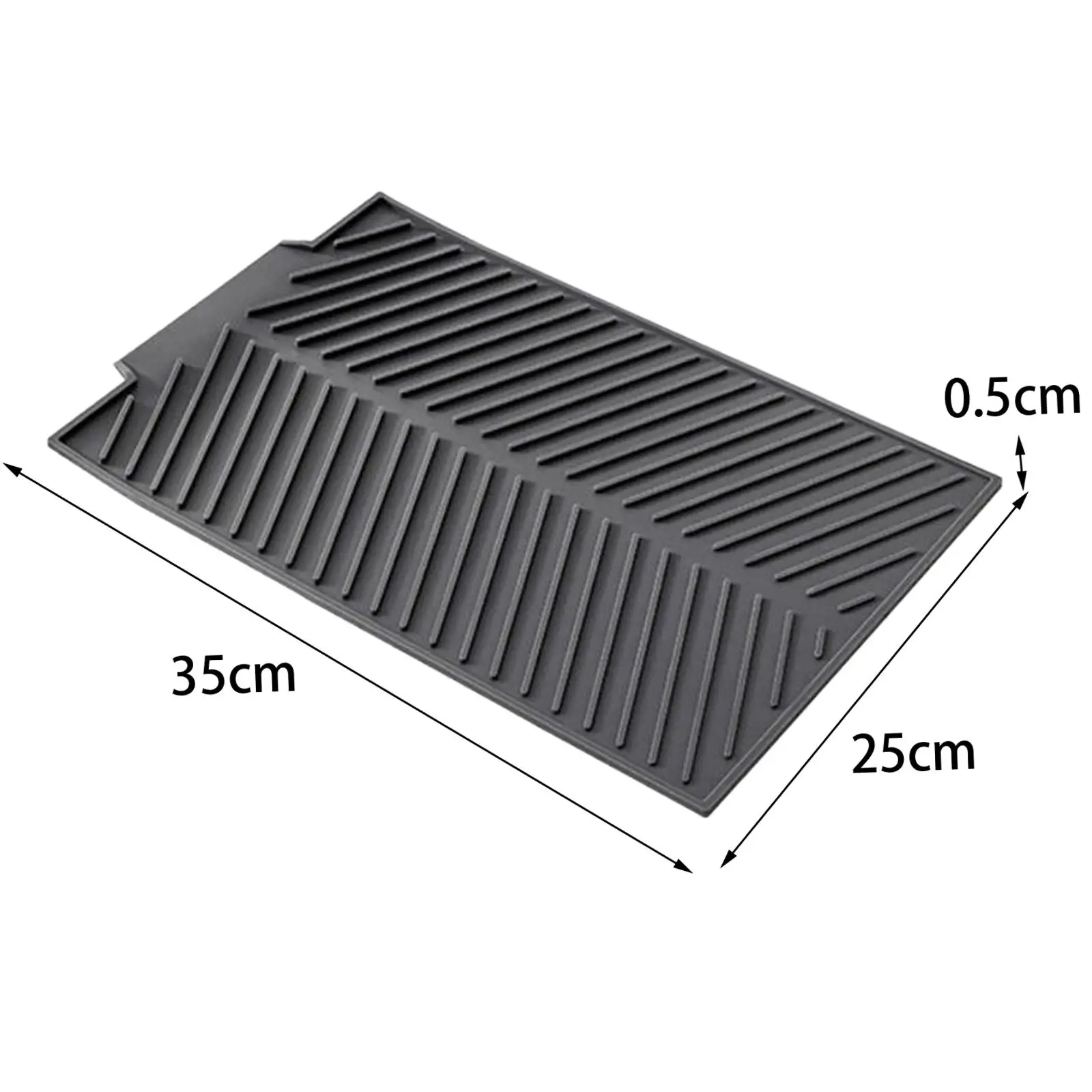 Dish Drainer Mat Dishes Non Slip Flume Drain Board Drainer Mat 35x25cm