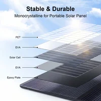Panneau solaire portable 500W, étanche, pliable, chargeur solaire de secours pour station d'alimentation, camping-car, camping 5
