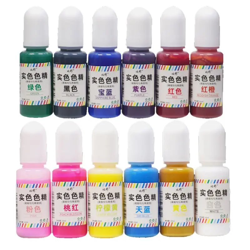 E0BF 12 Color Liquid Resin Color Pigment for UV Resin Non-Toxic Resin Dye for Jewelry Making DIY Crafts Gifts Art Decor 10ml