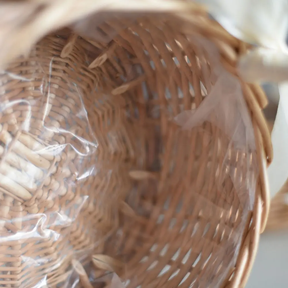 Woven Storage Basket with Handle Wedding Flower Girl Baskets Candy Storage Basket for Home Wedding Decor