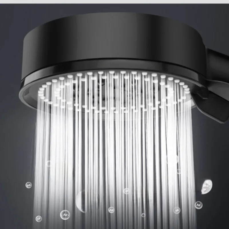 Multifunctional Black Warrior Frosted HandsFree Shower Booster with Five Adjustable Shower Heads