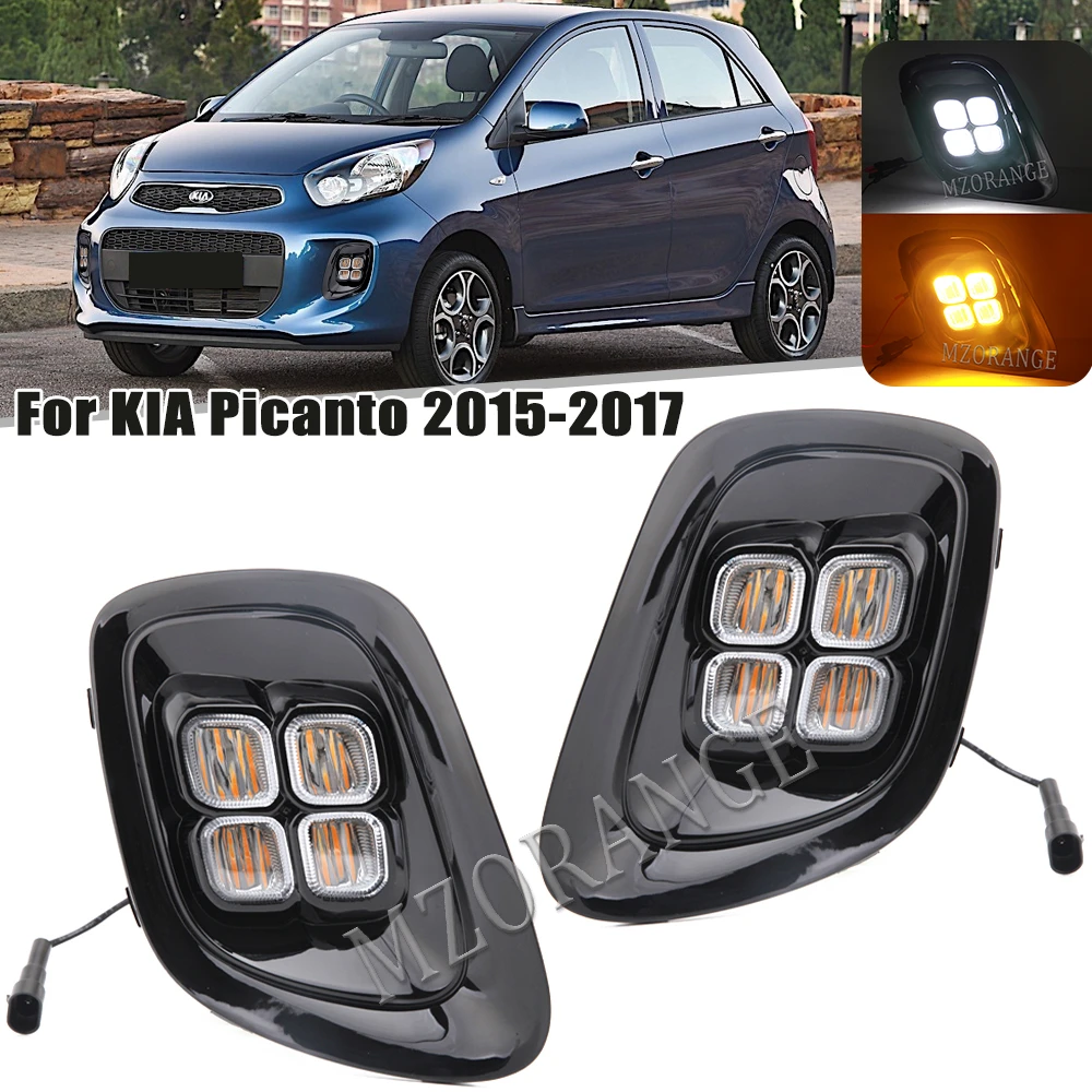 For Kia Picanto 2015 2016 2017 1 Set LED DRL Daytime Running Light LED