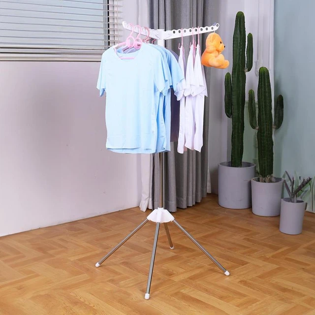 Tendedero de ropa plegable desmontable y portátil, trípode para secado de  ropa, ahorro de espacio, 3 brazos giratorios - AliExpress